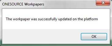 Screen capture showing the confirmation message for a a check in.
